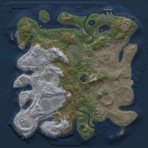 Thumbnail Rust Map: Procedural Map, Size: 3500, Seed: 116010989, 14 Monuments