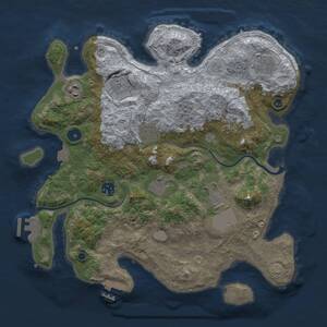 Thumbnail Rust Map: Procedural Map, Size: 3600, Seed: 216206276, 15 Monuments
