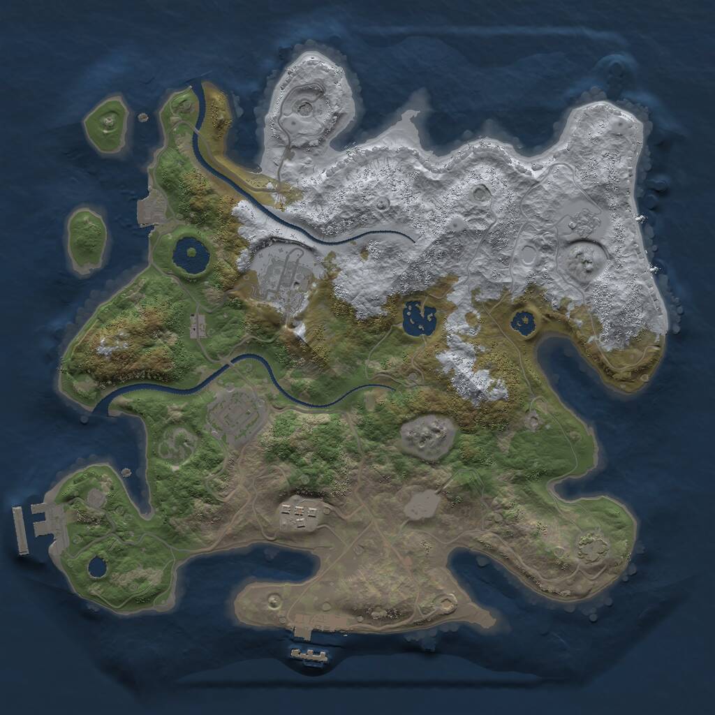 Rust Map: Procedural Map, Size: 3000, Seed: 109381116, 10 Monuments