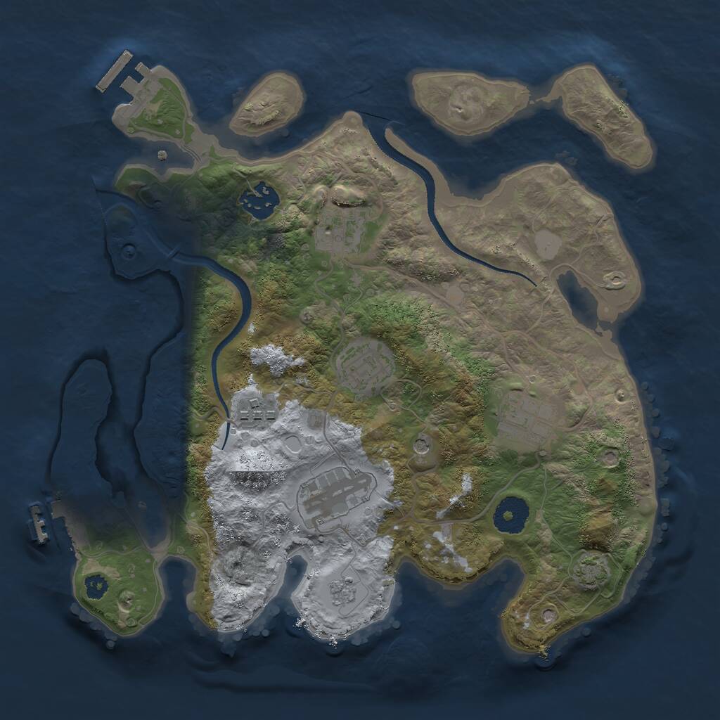 Rust Map: Procedural Map, Size: 3000, Seed: 1388005260, 12 Monuments