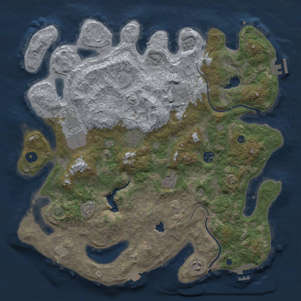 Rust Map: Procedural Map, Size: 4000, Seed: 1781952755, 13 Monuments