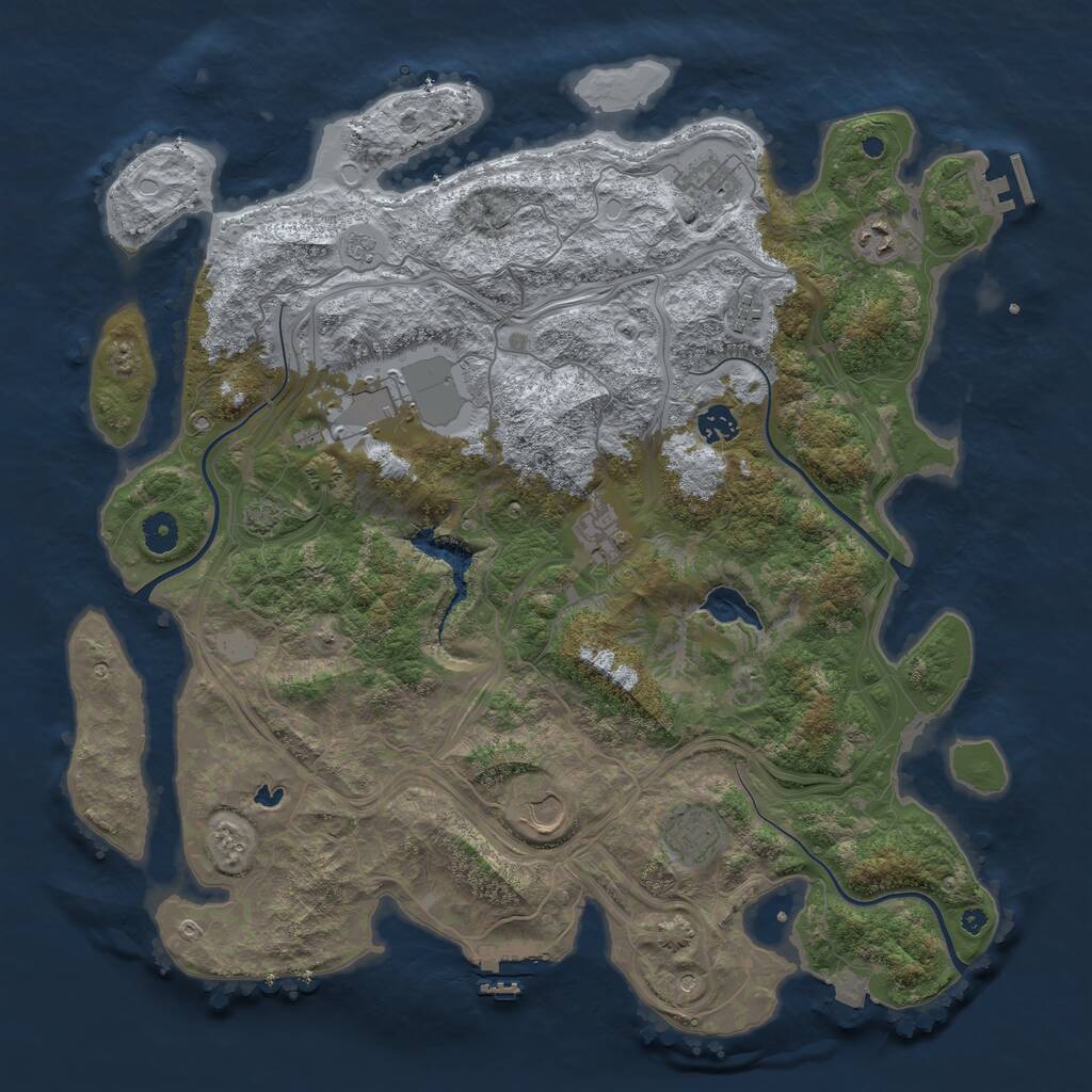 Rust Map: Procedural Map, Size: 4250, Seed: 2031231775, 14 Monuments