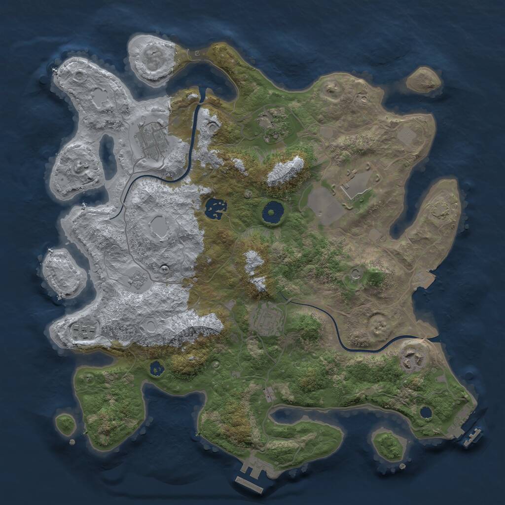 Rust Map: Procedural Map, Size: 3500, Seed: 1941620425, 13 Monuments