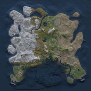 Thumbnail Rust Map: Procedural Map, Size: 3500, Seed: 1941620425, 15 Monuments