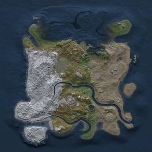 Thumbnail Rust Map: Procedural Map, Size: 3000, Seed: 2075991820, 11 Monuments