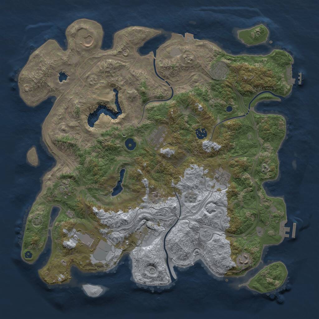 Rust Map: Procedural Map, Size: 4250, Seed: 996032192, 16 Monuments