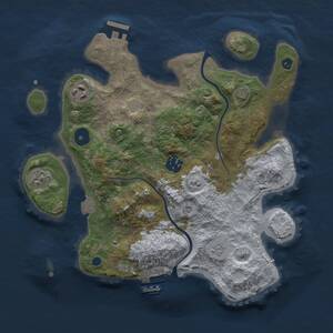 Thumbnail Rust Map: Procedural Map, Size: 3000, Seed: 1167469382, 8 Monuments