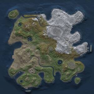 Thumbnail Rust Map: Procedural Map, Size: 3000, Seed: 1033528321, 11 Monuments