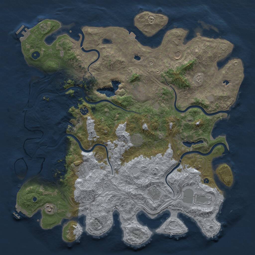 Rust Map: Procedural Map, Size: 4750, Seed: 410913376, 15 Monuments