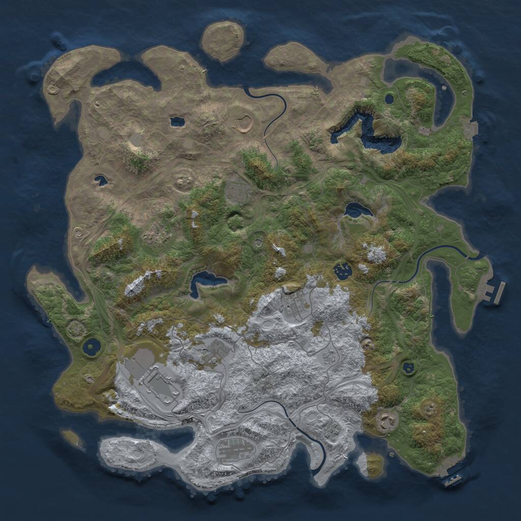 Rust Map: Procedural Map, Size: 4500, Seed: 1807251279, 16 Monuments