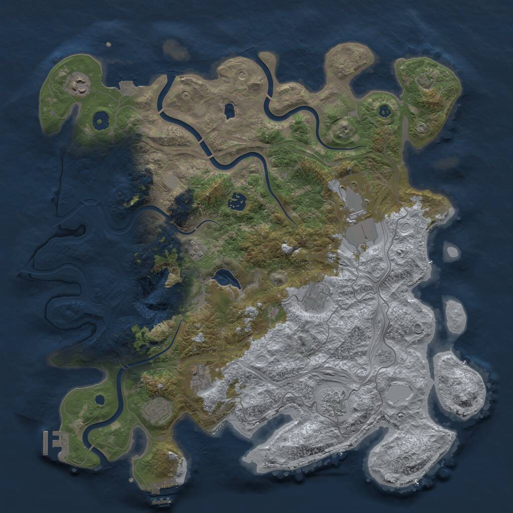 Rust Map: Procedural Map, Size: 4250, Seed: 1680688756, 14 Monuments