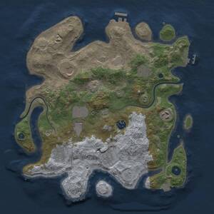 Thumbnail Rust Map: Procedural Map, Size: 3500, Seed: 58108689, 13 Monuments