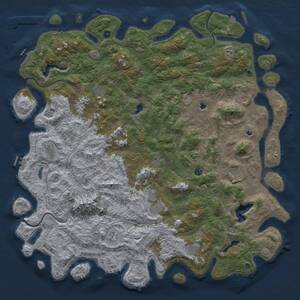 Thumbnail Rust Map: Procedural Map, Size: 6000, Seed: 1613452446, 17 Monuments