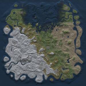 Thumbnail Rust Map: Procedural Map, Size: 6000, Seed: 1613452446, 17 Monuments