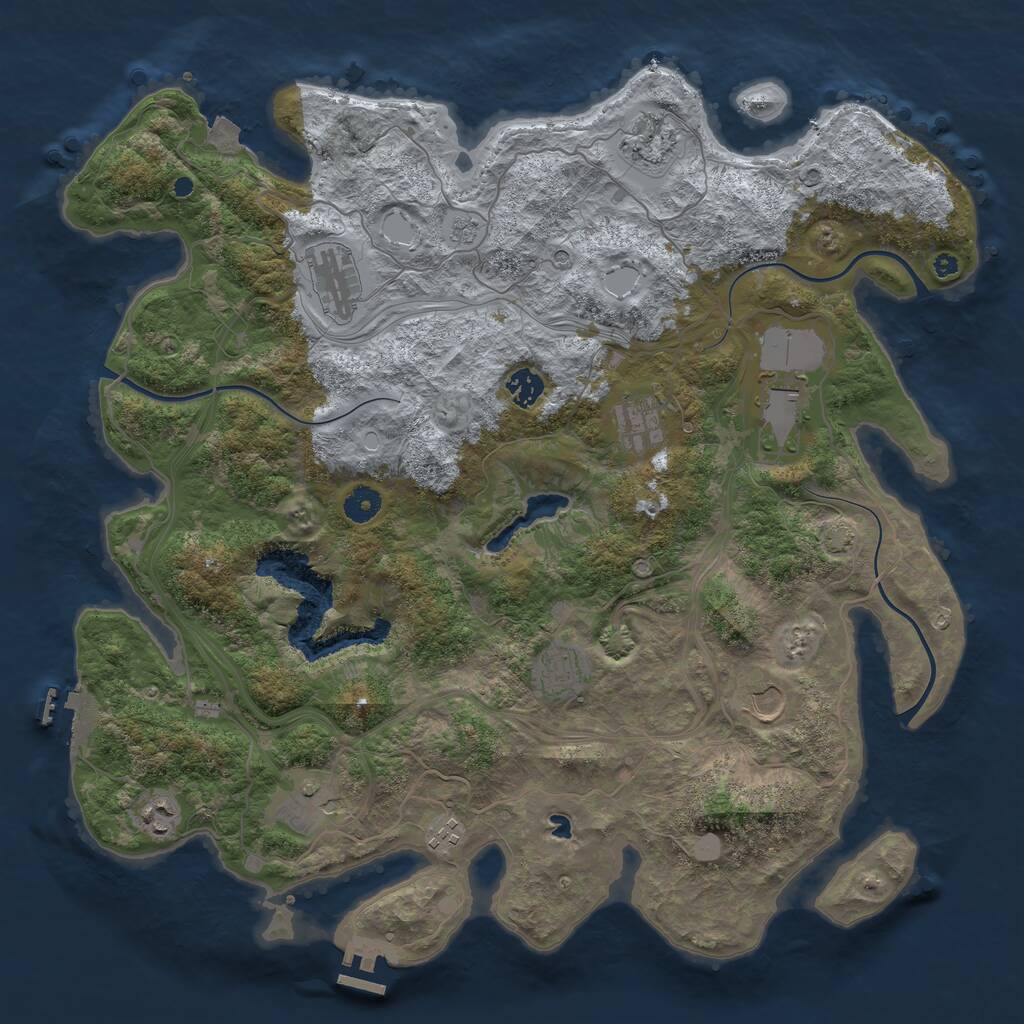 Rust Map: Procedural Map, Size: 4250, Seed: 148841887, 16 Monuments