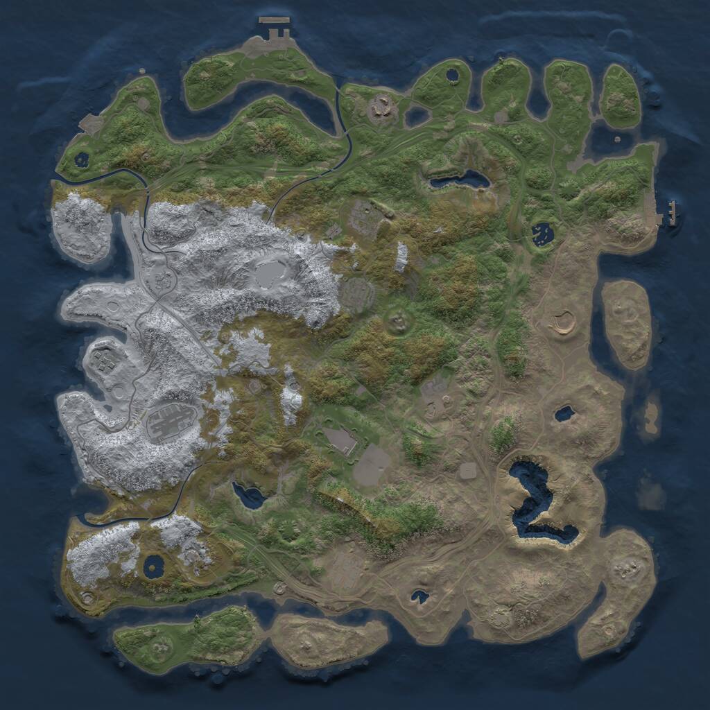Rust Map: Procedural Map, Size: 4650, Seed: 1485760186, 17 Monuments