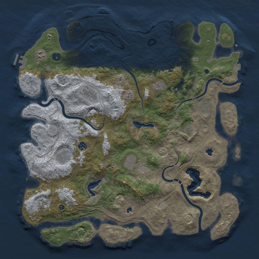 Rust Map: Procedural Map, Size: 4650, Seed: 1485760186, 16 Monuments