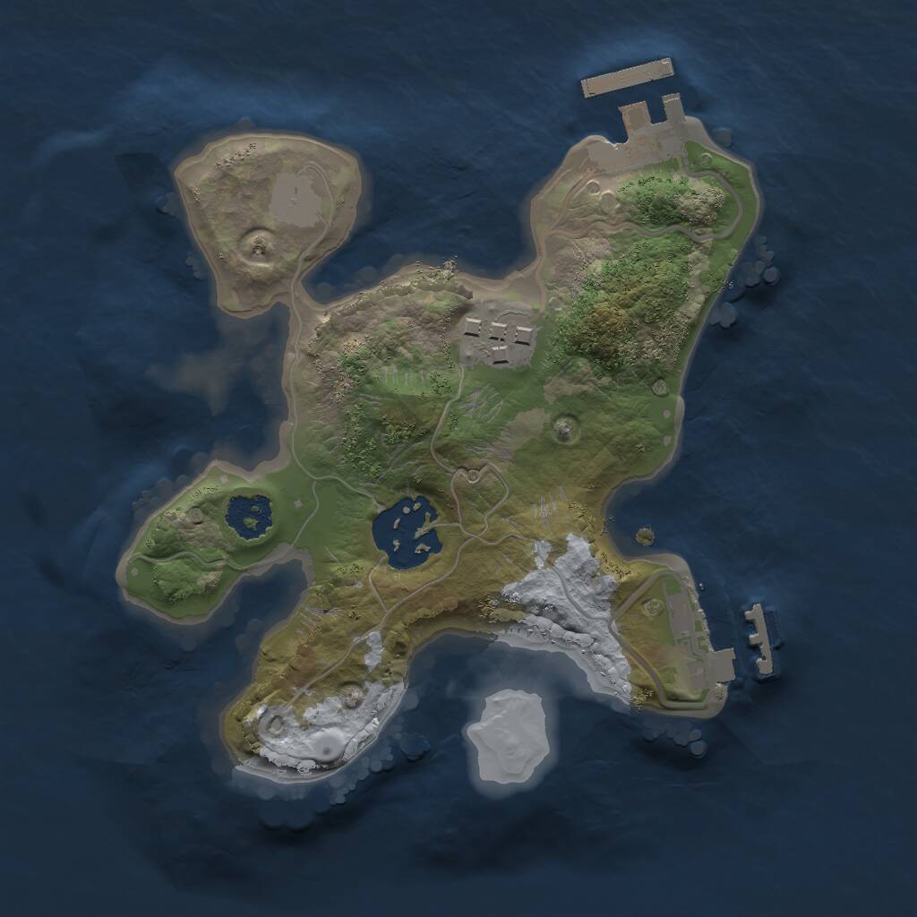 Rust Map: Procedural Map, Size: 2000, Seed: 418555906, 5 Monuments