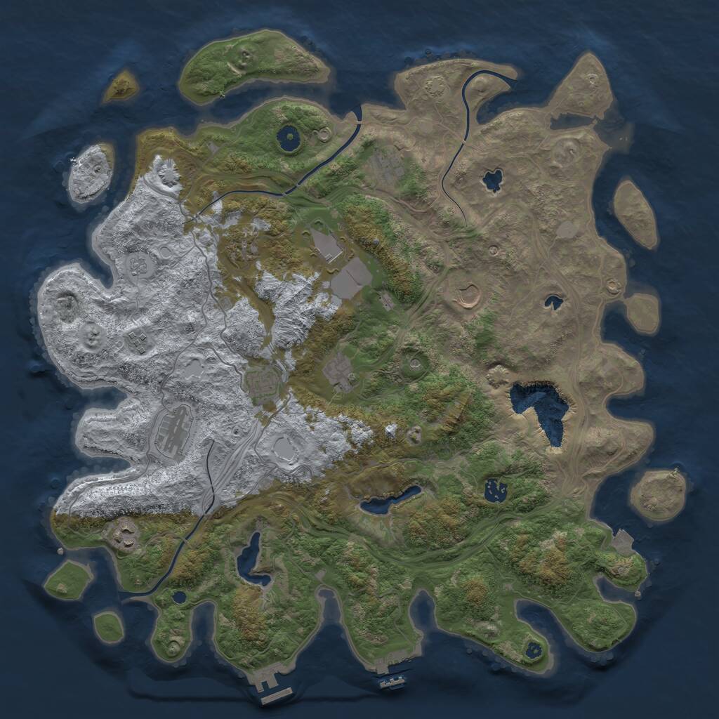 Rust Map: Procedural Map, Size: 4500, Seed: 1880024278, 16 Monuments