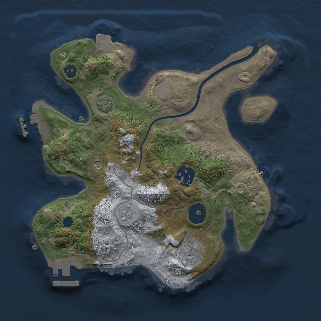 Rust Map: Procedural Map, Size: 2500, Seed: 534844414, 8 Monuments