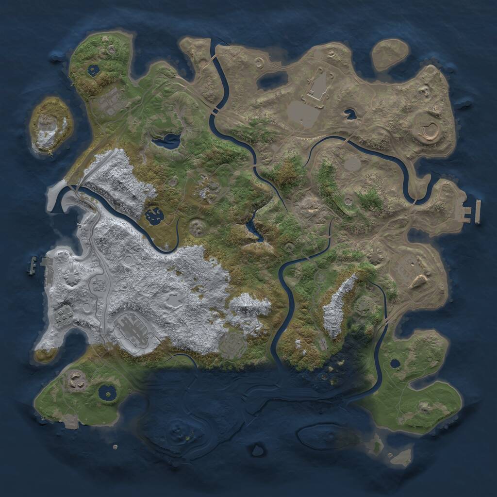 Rust Map: Procedural Map, Size: 4250, Seed: 1612960314, 16 Monuments