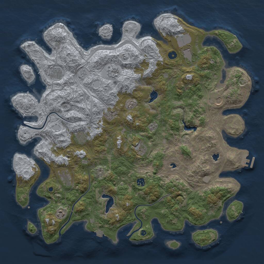 Rust Map: Procedural Map, Size: 4750, Seed: 130815618, 16 Monuments