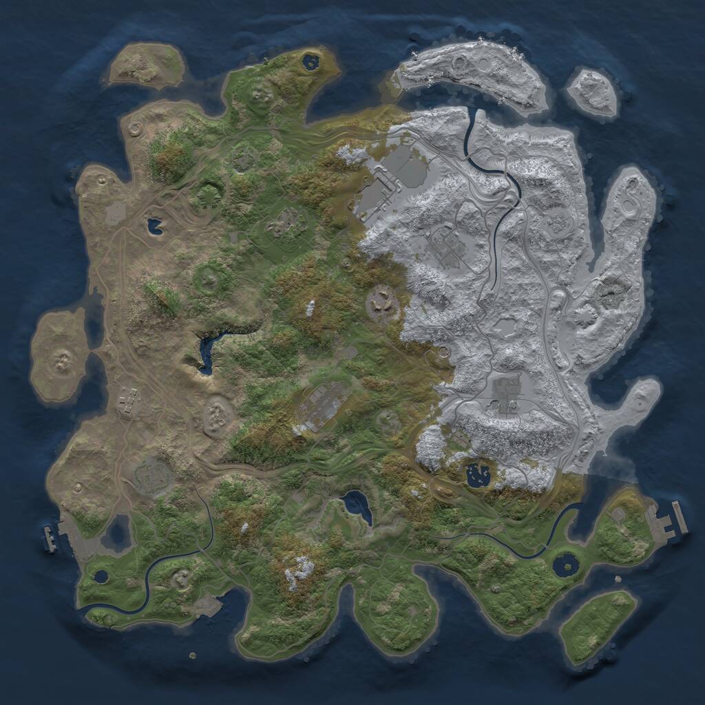 Rust Map: Procedural Map, Size: 4250, Seed: 157760327, 15 Monuments