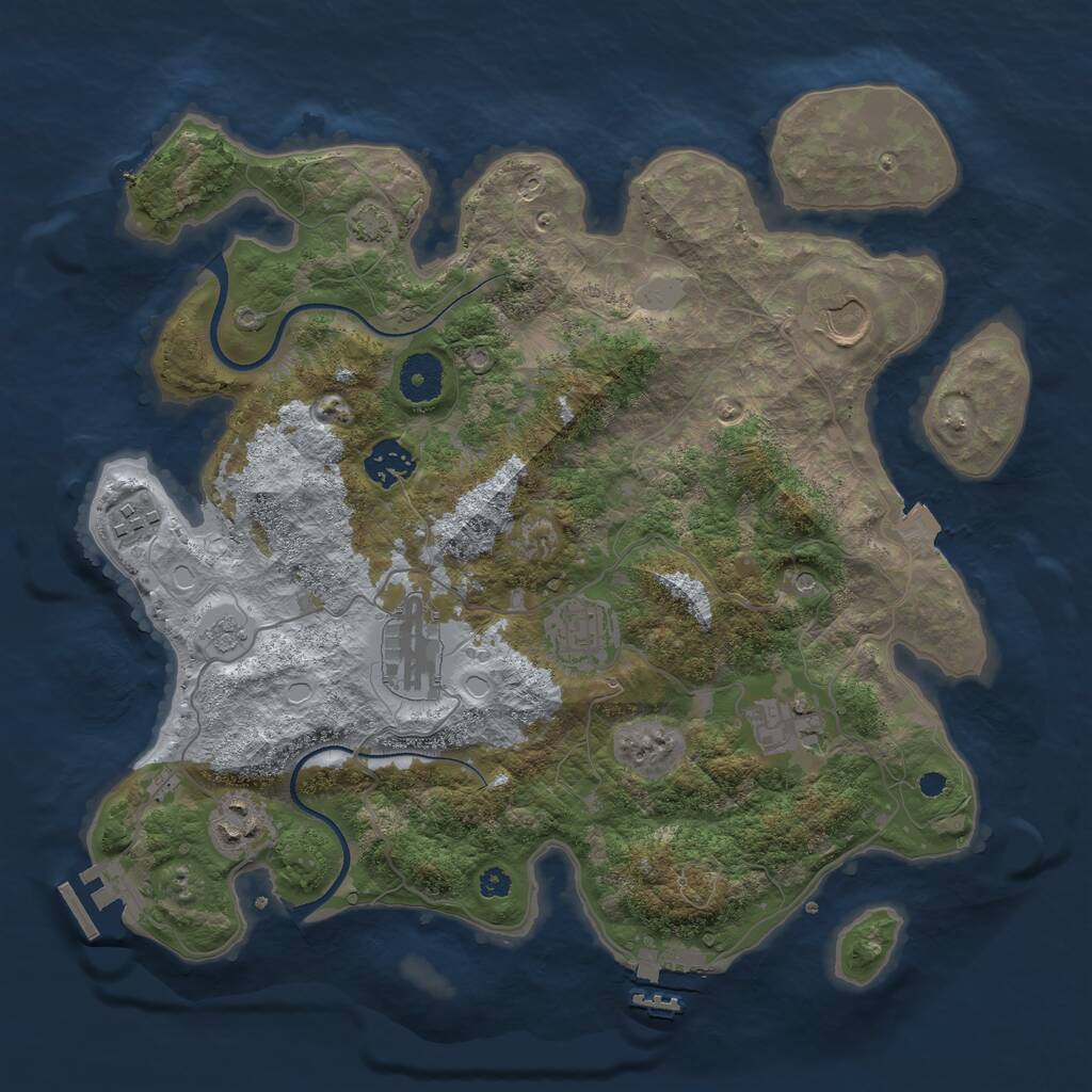 Rust Map: Procedural Map, Size: 3500, Seed: 485714219, 13 Monuments