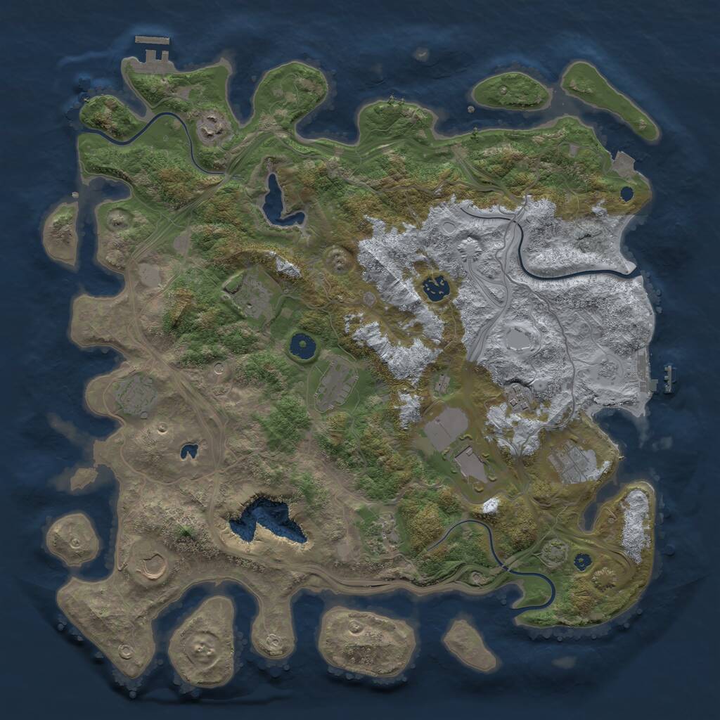 Rust Map: Procedural Map, Size: 4250, Seed: 1127530197, 16 Monuments