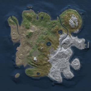 Thumbnail Rust Map: Procedural Map, Size: 3000, Seed: 1353927879, 9 Monuments