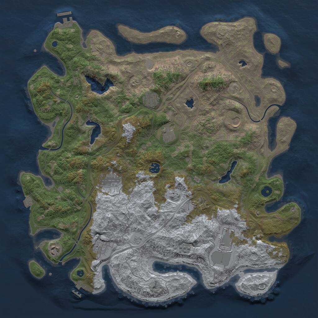 Rust Map: Procedural Map, Size: 4500, Seed: 223065395, 16 Monuments