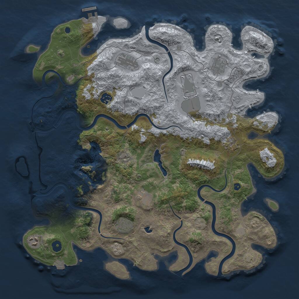 Rust Map: Procedural Map, Size: 4200, Seed: 589853709, 14 Monuments
