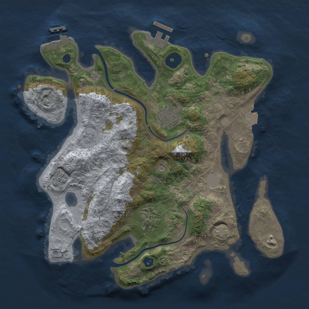 Rust Map: Procedural Map, Size: 3000, Seed: 782, 9 Monuments