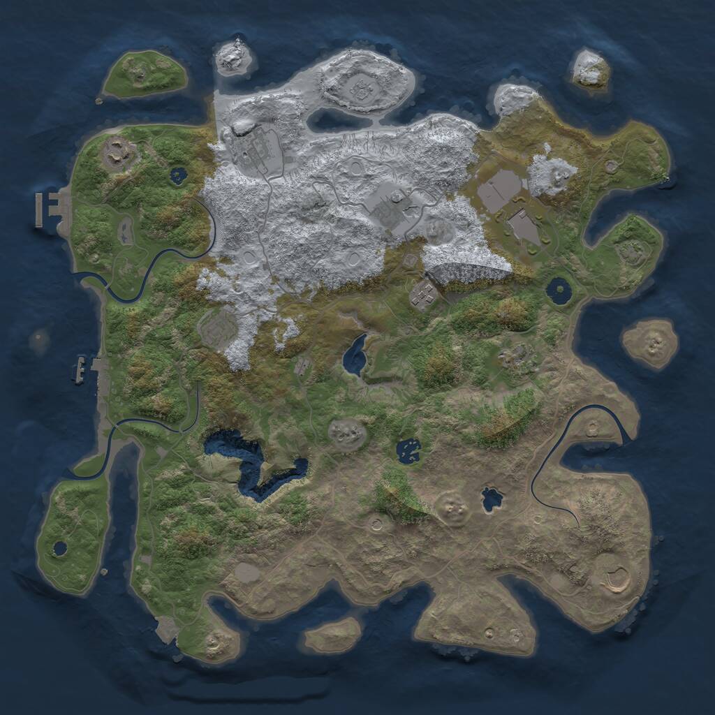 Rust Map: Procedural Map, Size: 4200, Seed: 885984714, 15 Monuments