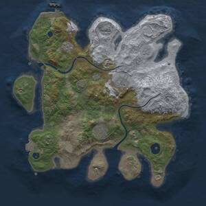 Thumbnail Rust Map: Procedural Map, Size: 3000, Seed: 1272858839, 7 Monuments