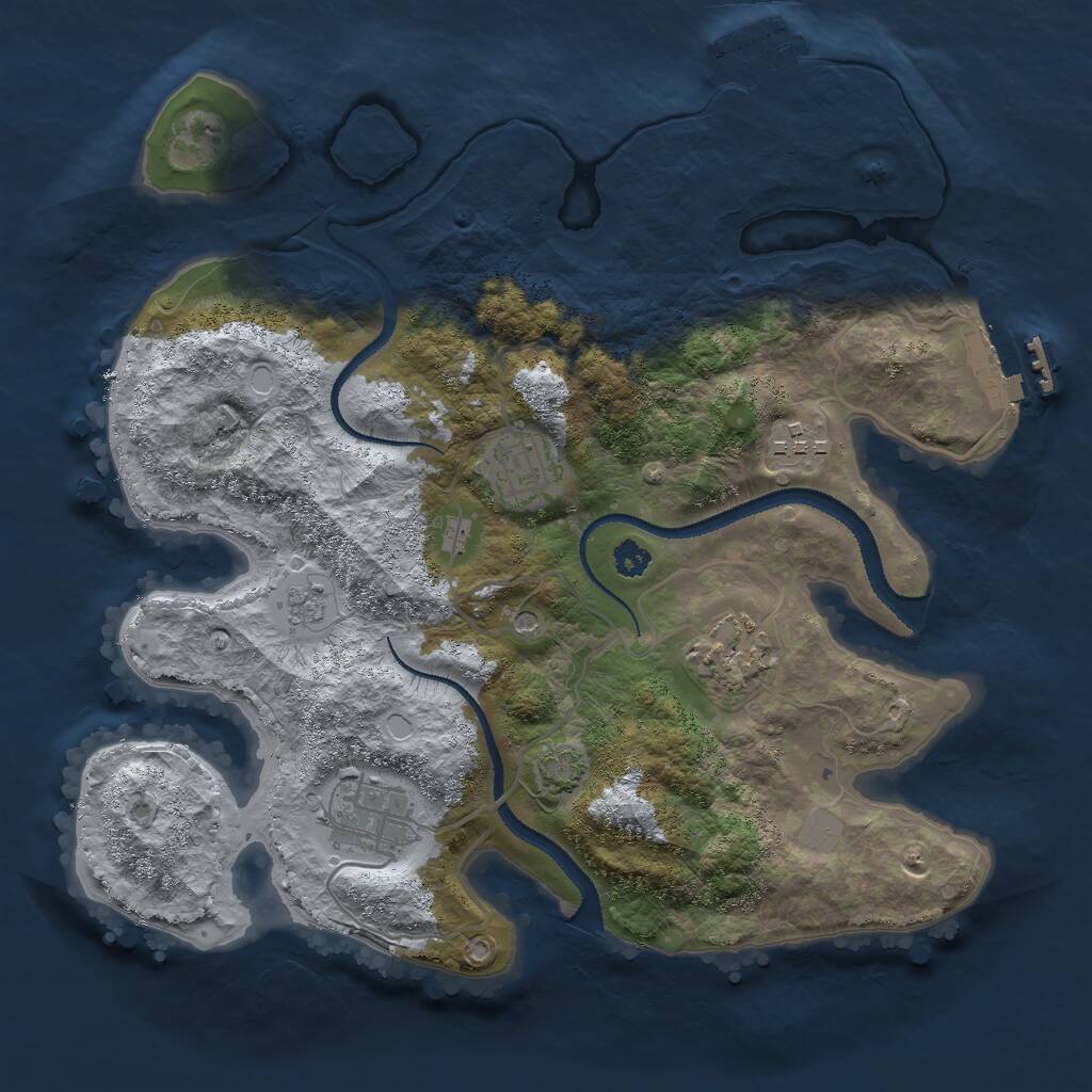 Rust Map: Procedural Map, Size: 3000, Seed: 1634349221, 10 Monuments