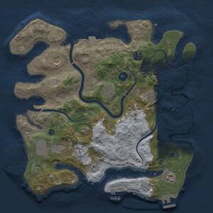 Thumbnail Rust Map: Procedural Map, Size: 3500, Seed: 29815108, 14 Monuments