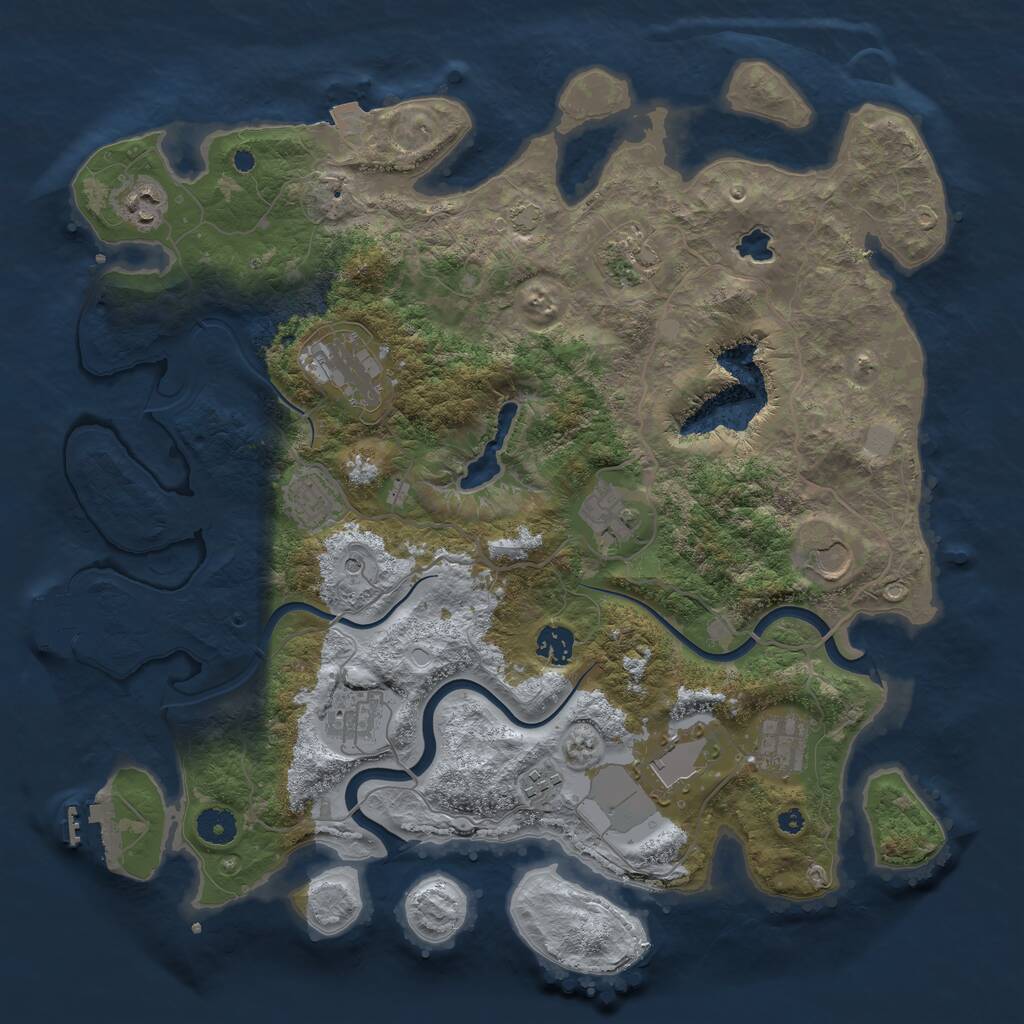 Rust Map: Procedural Map, Size: 4000, Seed: 87347279, 16 Monuments