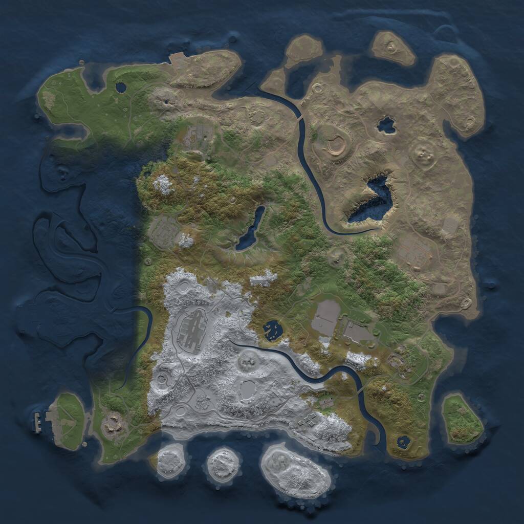 Rust Map: Procedural Map, Size: 4000, Seed: 87347279, 16 Monuments