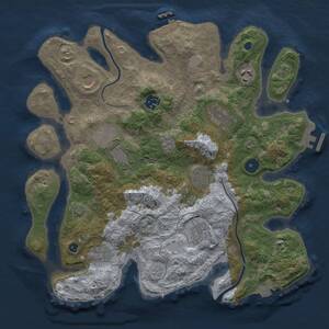 Thumbnail Rust Map: Procedural Map, Size: 3500, Seed: 188264858, 14 Monuments