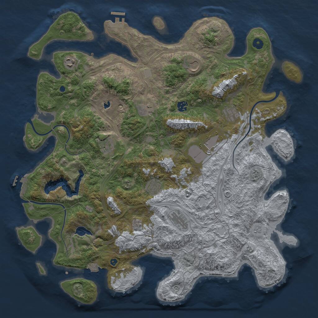 Rust Map: Procedural Map, Size: 4500, Seed: 373237710, 16 Monuments