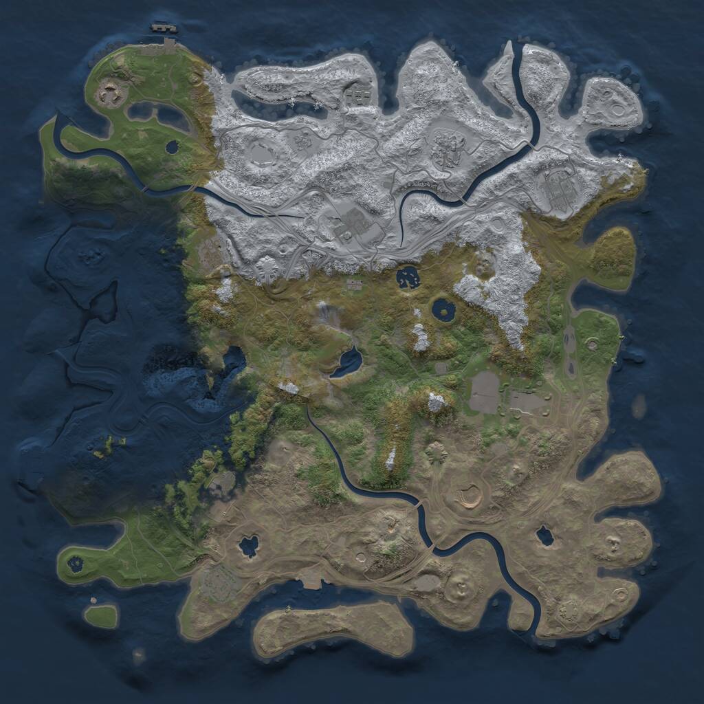 Rust Map: Procedural Map, Size: 4500, Seed: 69702939, 17 Monuments