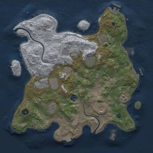 Thumbnail Rust Map: Procedural Map, Size: 3500, Seed: 869128724, 14 Monuments