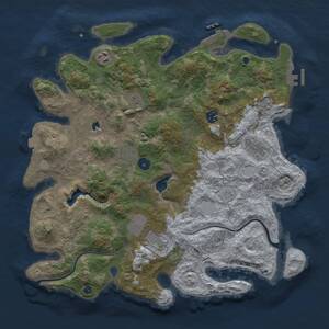 Thumbnail Rust Map: Procedural Map, Size: 4000, Seed: 1936487500, 13 Monuments