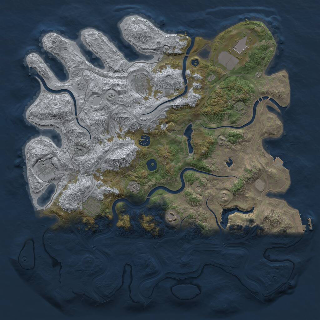 Rust Map: Procedural Map, Size: 4250, Seed: 1048948102, 13 Monuments