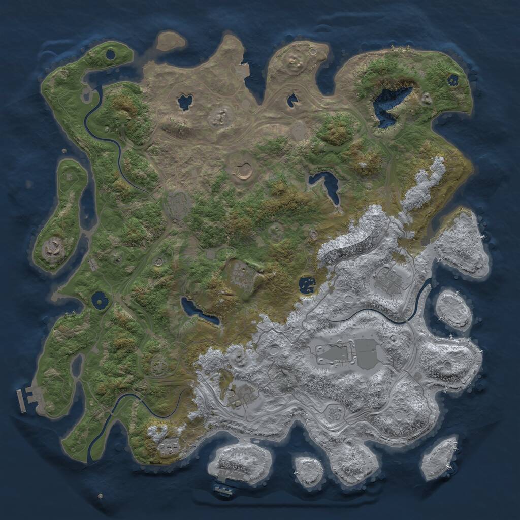 Rust Map: Procedural Map, Size: 4500, Seed: 7163015, 15 Monuments