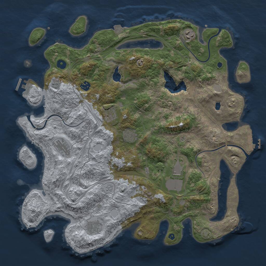 Rust Map: Procedural Map, Size: 4250, Seed: 942974515, 15 Monuments