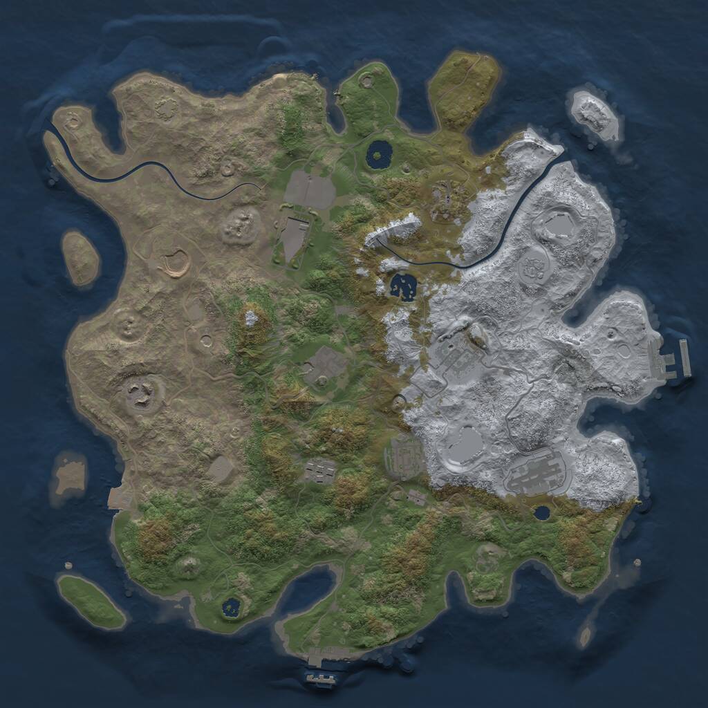 Rust Map: Procedural Map, Size: 3800, Seed: 1901264852, 16 Monuments