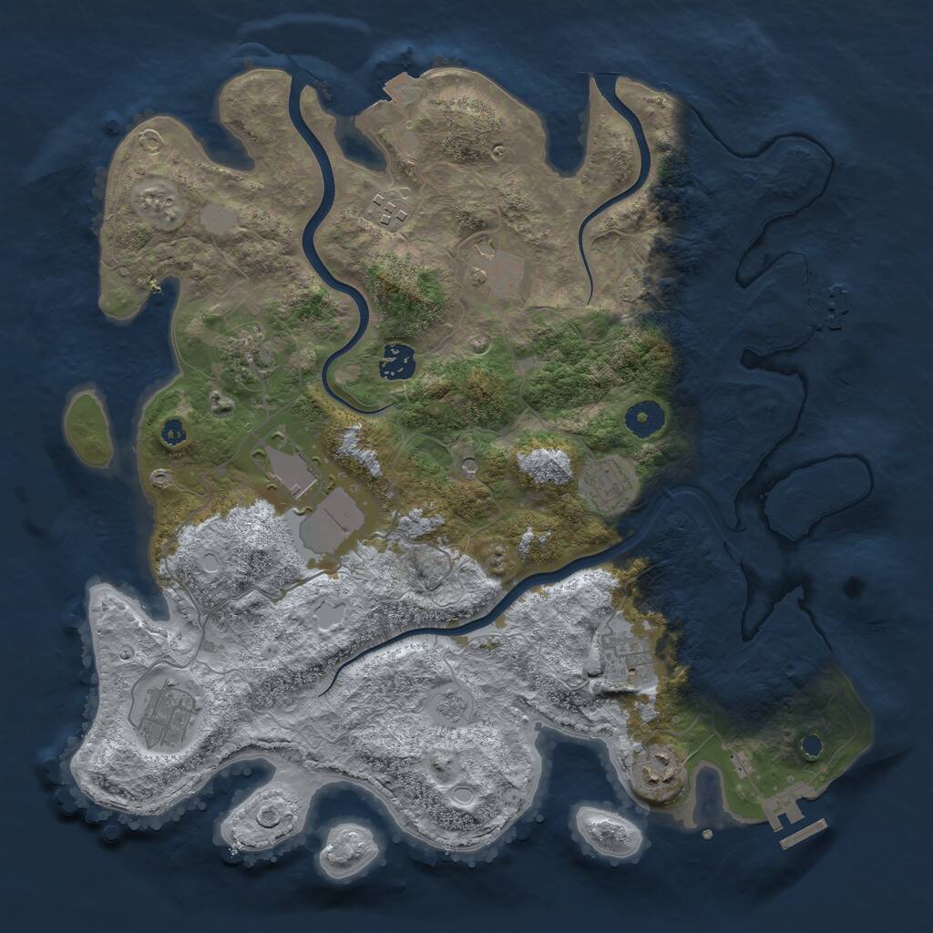 Rust Map: Procedural Map, Size: 3750, Seed: 11655, 15 Monuments