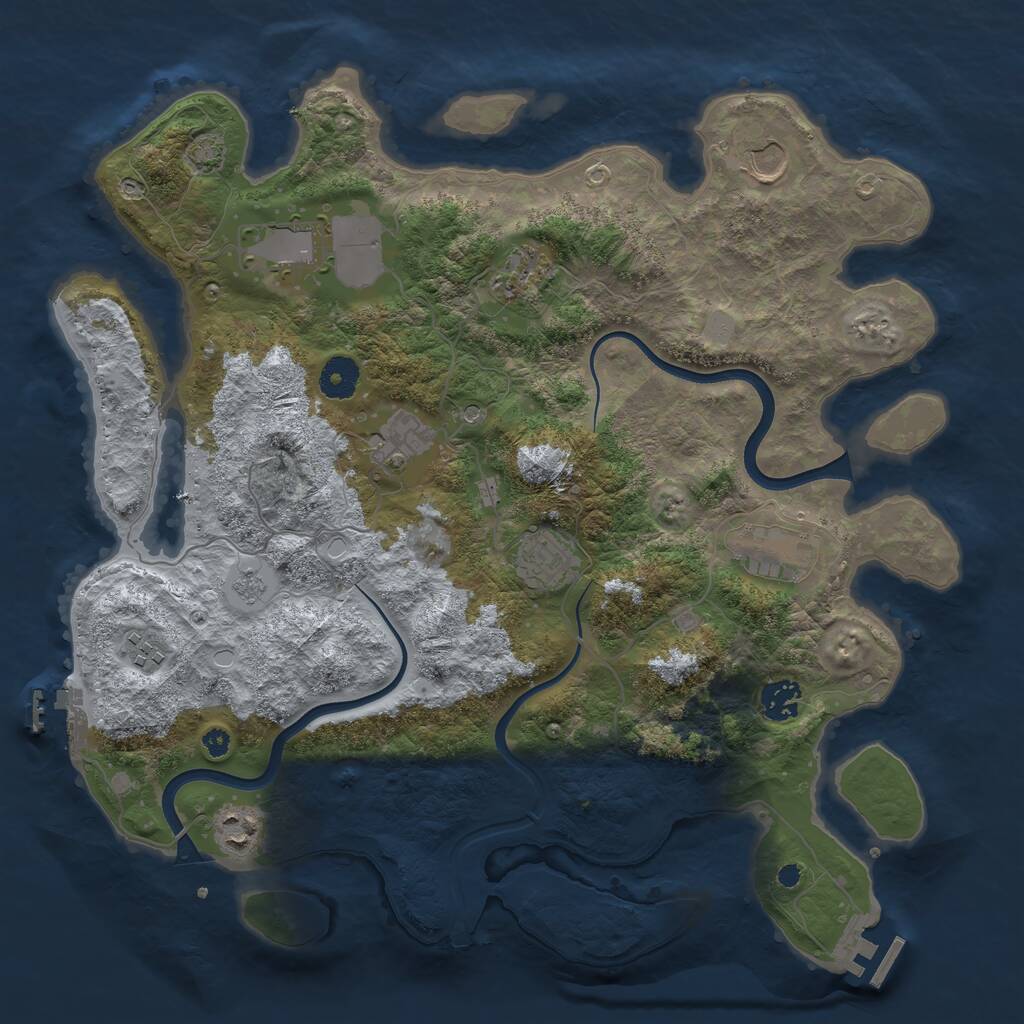 Rust Map: Procedural Map, Size: 3750, Seed: 1802130795, 15 Monuments
